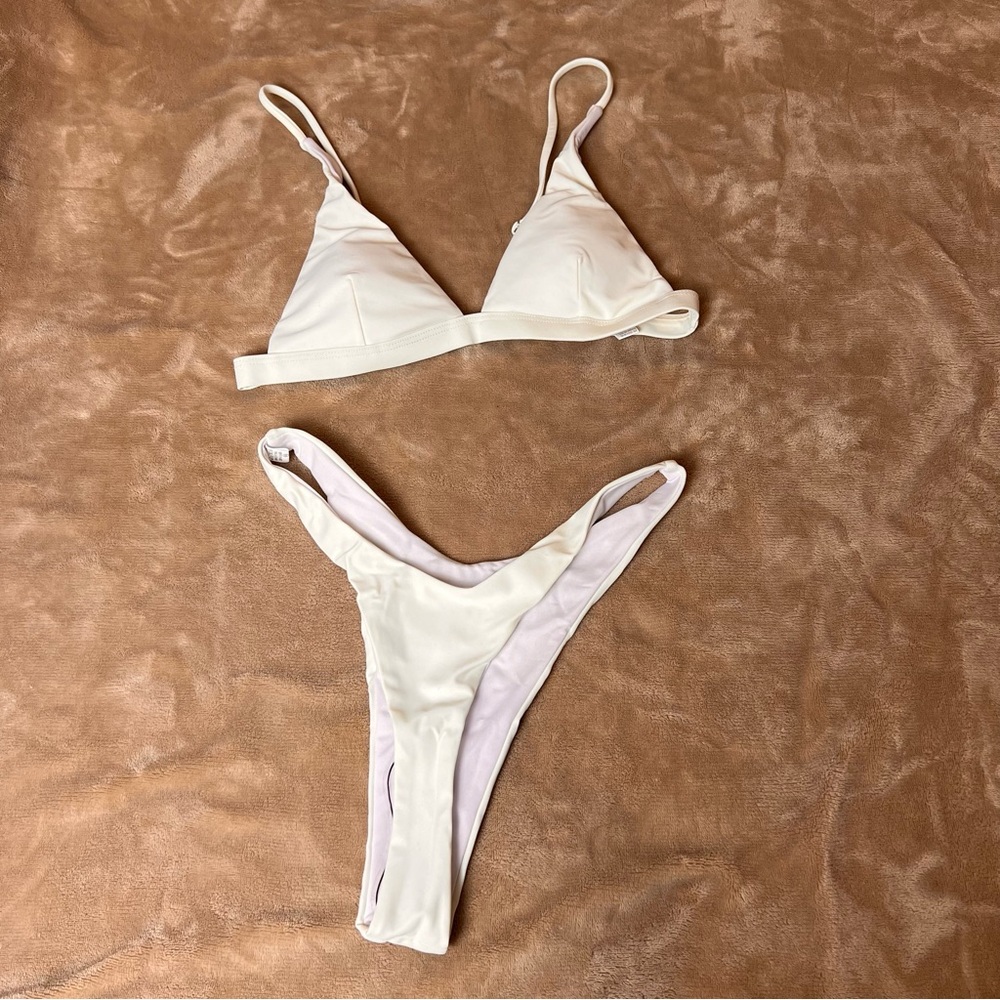 NWOT Off-White Micro Classic Triangle Bralette Brazilian Bikini - Size S